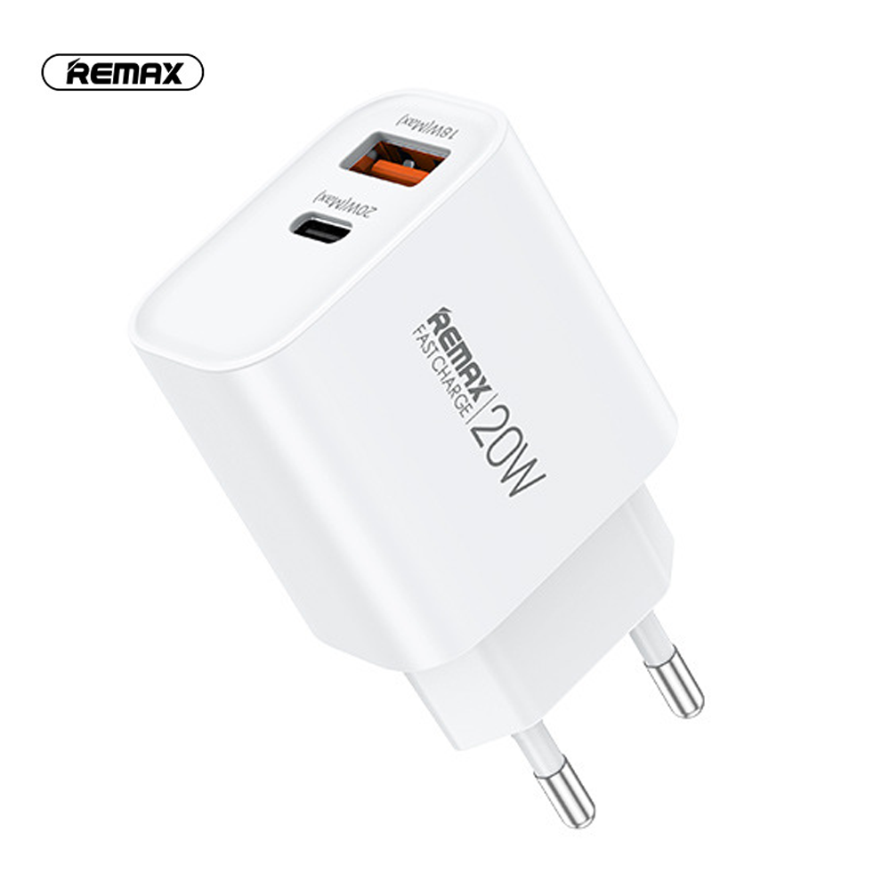 დამტენი ადაპტერი REMAX RP-U120 (USB + Type C) 20W