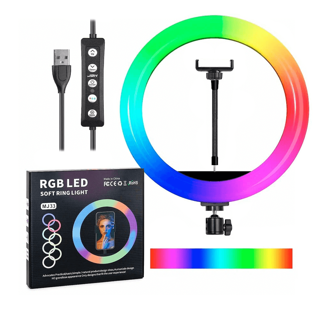 სელფის რგოლი განათება RGB LED 33სმ