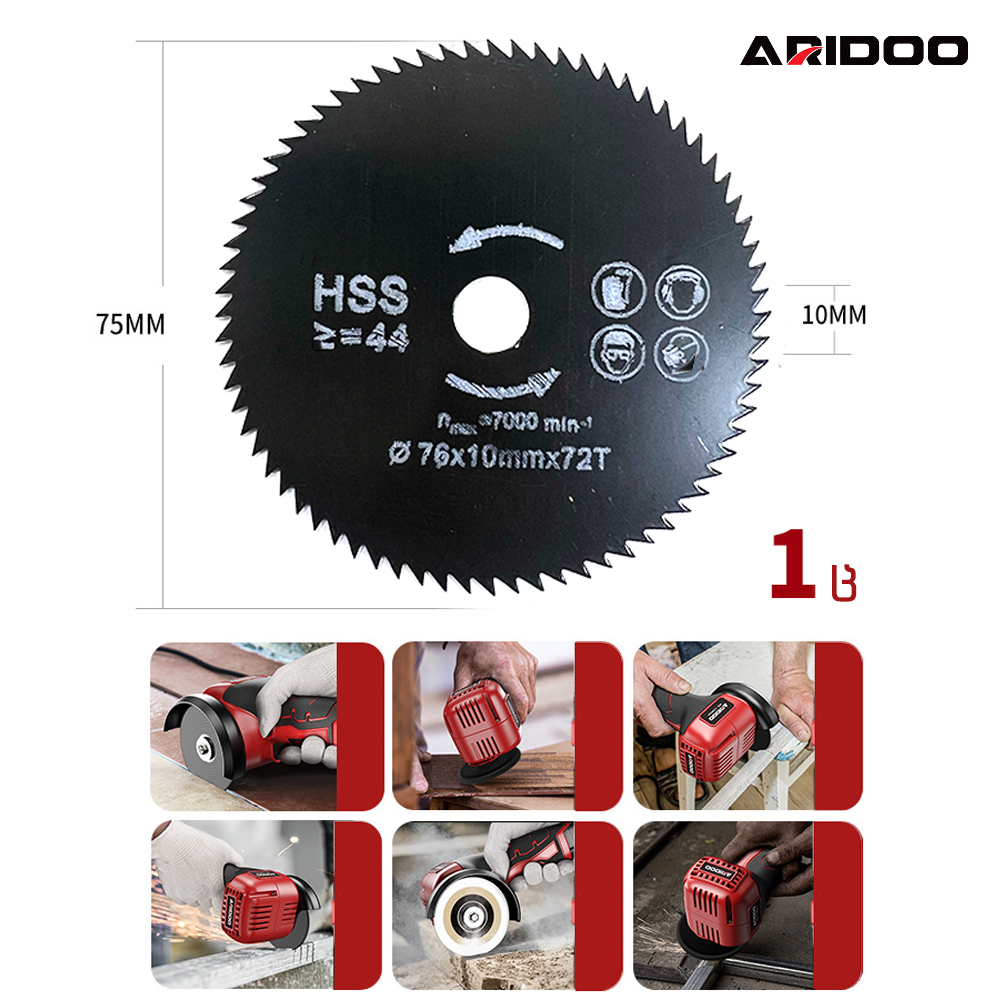 მინი კუთხსახეხის ხის საჭრელი დისკი 76x10მმ