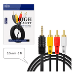 აუდიო კაბელი AUX 3.5 მმ to 3 RCA (5 მ)