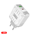 დამტენის ადაპტერი Hoco C138A (USB QC3.0 + Type-C PD65W)