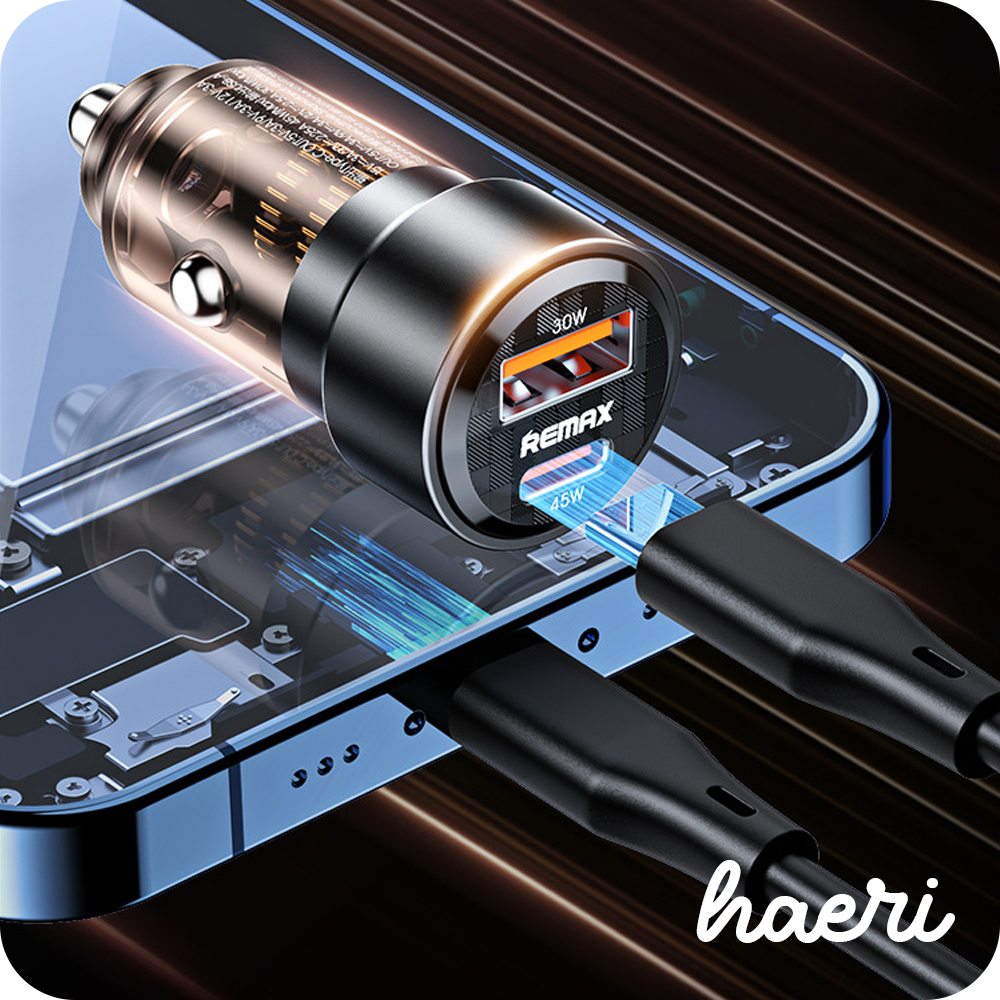 მანქანის ადაპტერი REMAX RCC360 (Type-C + USB) 75W