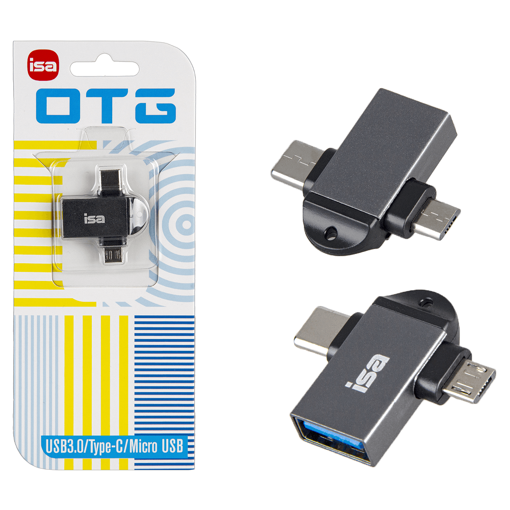 OTG ადაპტერი (Type-C + MicroUSB to USB) G-18 ISA