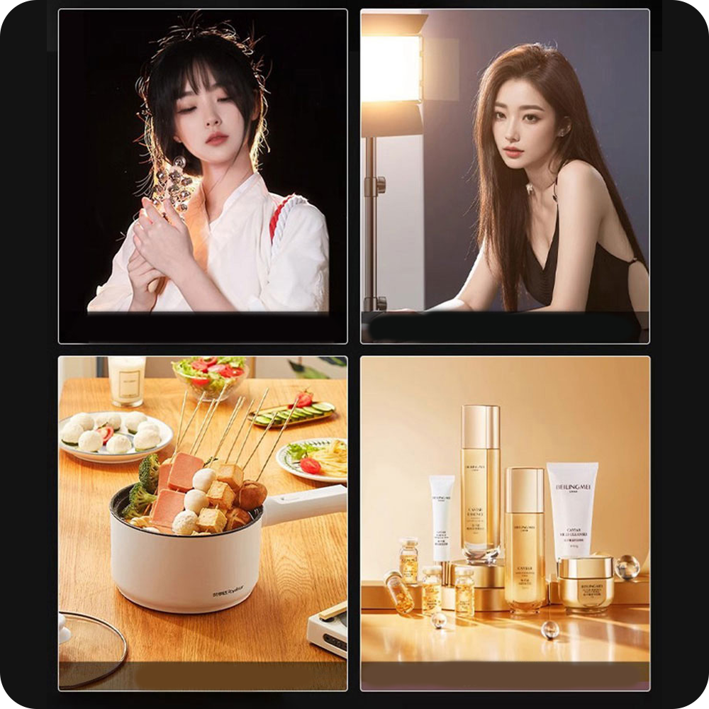 განათება სტუდიური 17″ 33x23სმ RL1800 (2.1მ შტატივი + შტანგა)