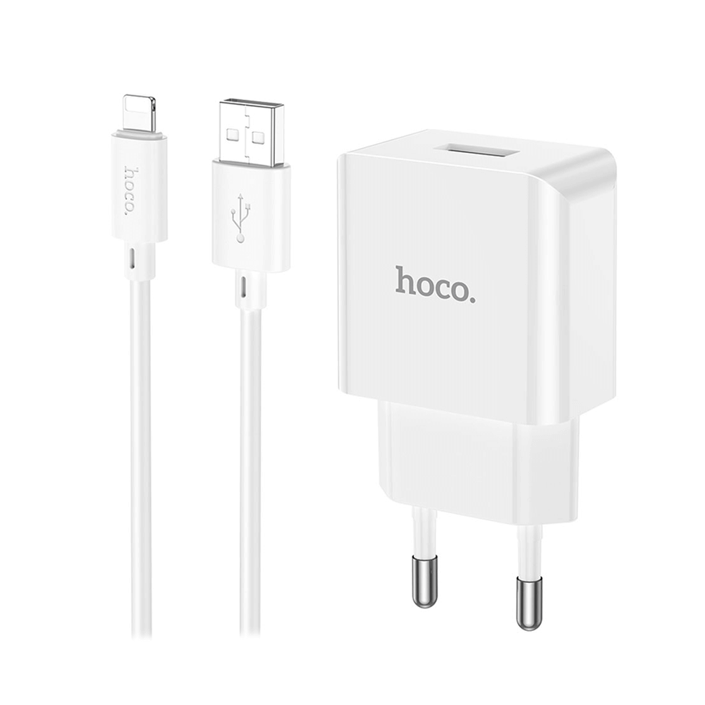 ადაპტერი და კაბელი (USB to Lightning) 2.1A Hoco C106A