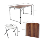 სალაშქრო საკეცი მაგიდა და სკამები 120х60х70სმ