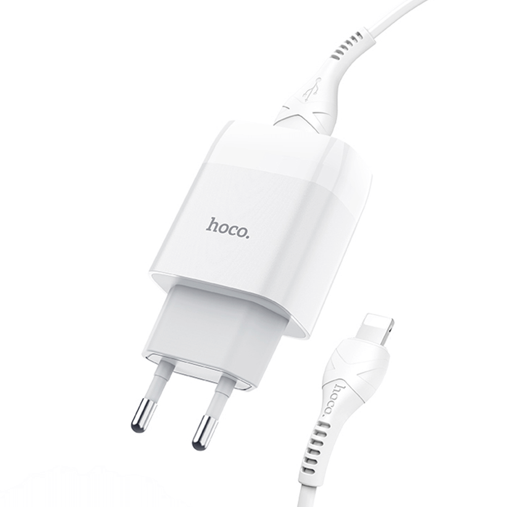 ადაპტერი და კაბელი (2 USB to Lightning) 2.4A Hoco C73A