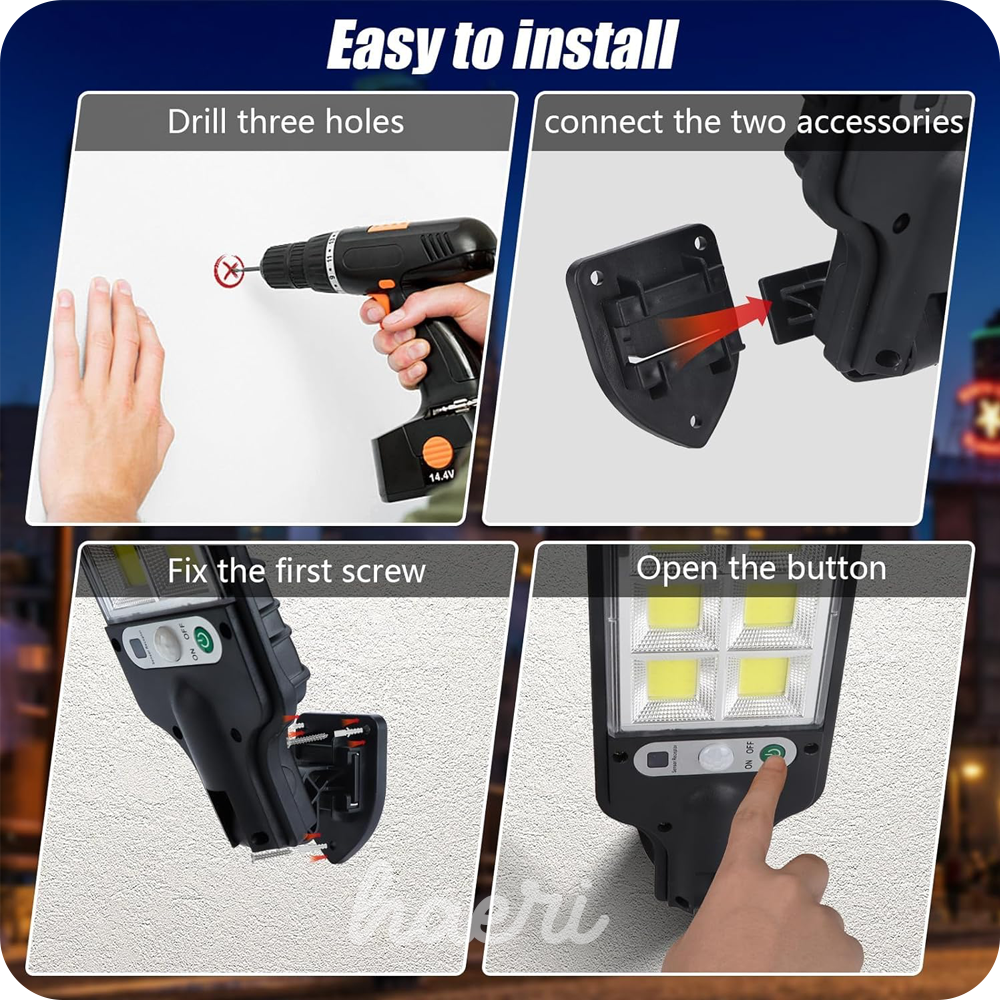 გარე სანათი მზის პანელზე მომუშავე 616-4