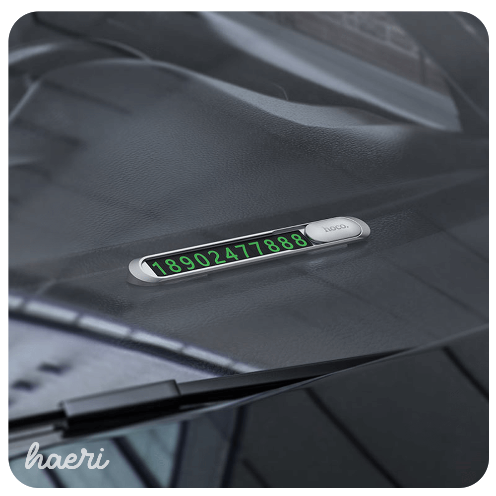 მეტალის მანქანის პარკინგის სანომრე (ვერცხლისფერი)