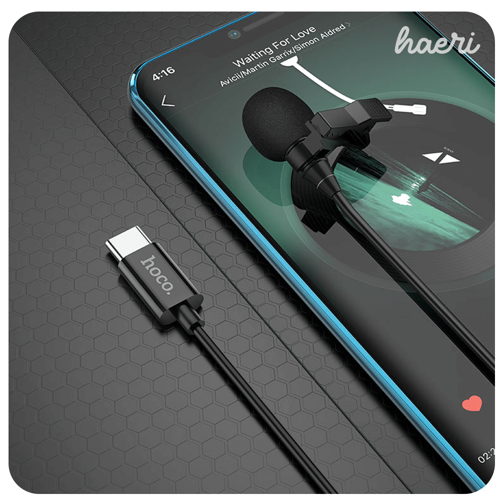 მინი მიკროფონი "პეტლიჩკა" Type-C L-14 Hoco (2 მ)