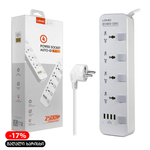 დამაგრძელებელი 2მ (4 როზეტი + 4 USB 3.4A) LDNIO SC4408