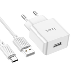 ადაპტერი და კაბელი (USB to Type-C) 2.1A Hoco C106A