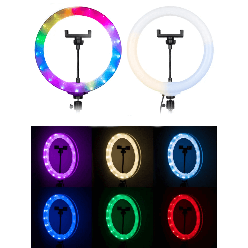 ორმხრივი სელფის რგოლი განათება Diamond Crystal RGB 26სმ