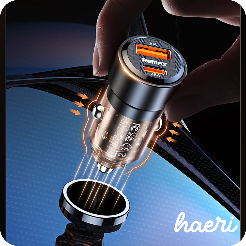 მანქანის ადაპტერი REMAX RCC360 (Type-C + USB) 75W