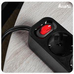 დამაგრძელებელი (3 როზეტი + 3 USB 2,4A) Hoco NS2 18W 1.8მ