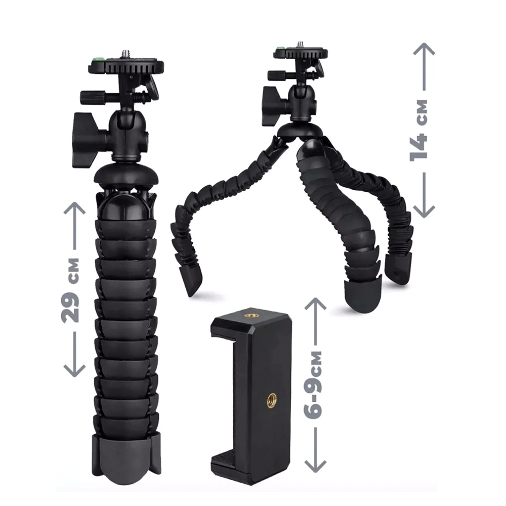 მოქნილი მინი შტატივი FLEX-2901 ISA შავი