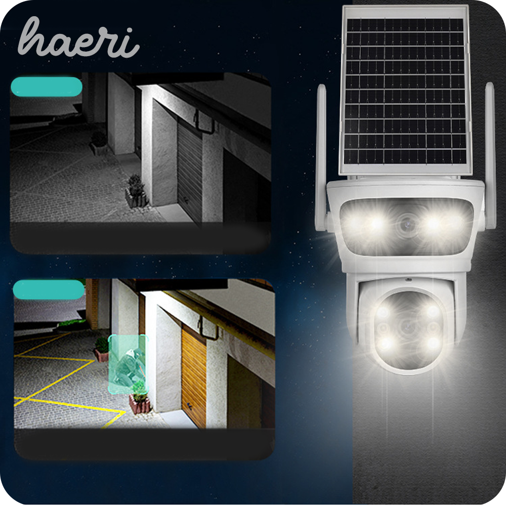 4G სათვალთვალო ორმაგი კამერა მზის პანელით