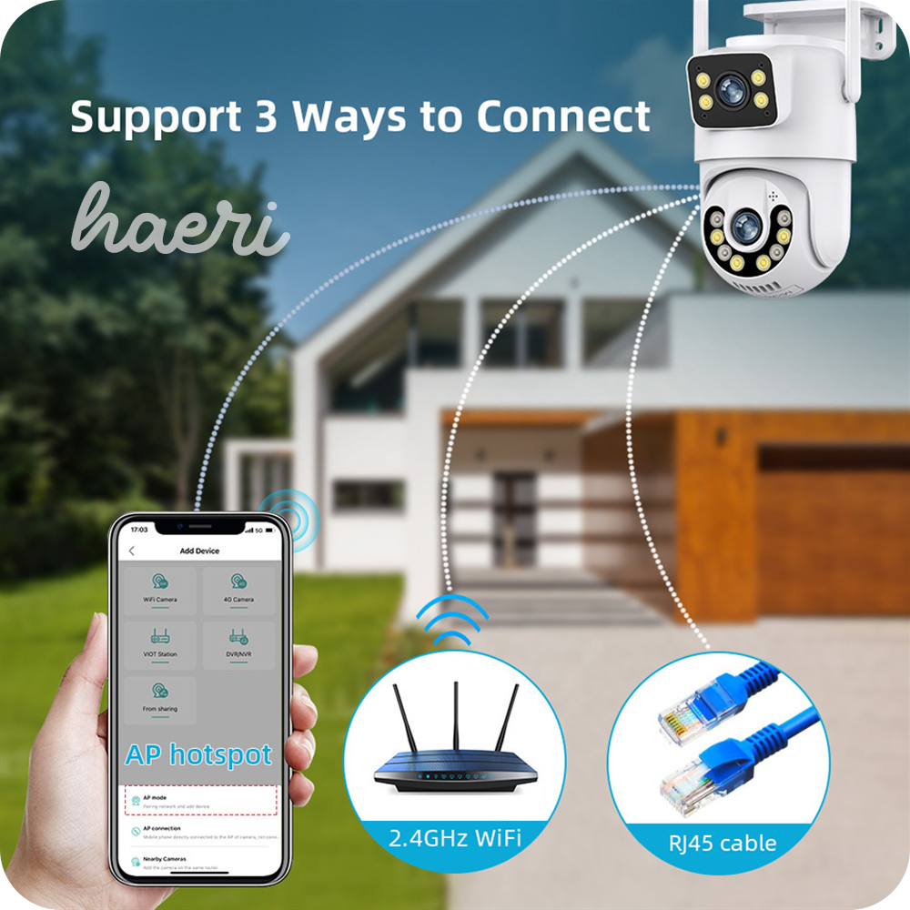 Wi-Fi სათვალთვალო ორმაგი კამერა 3MP+3MP