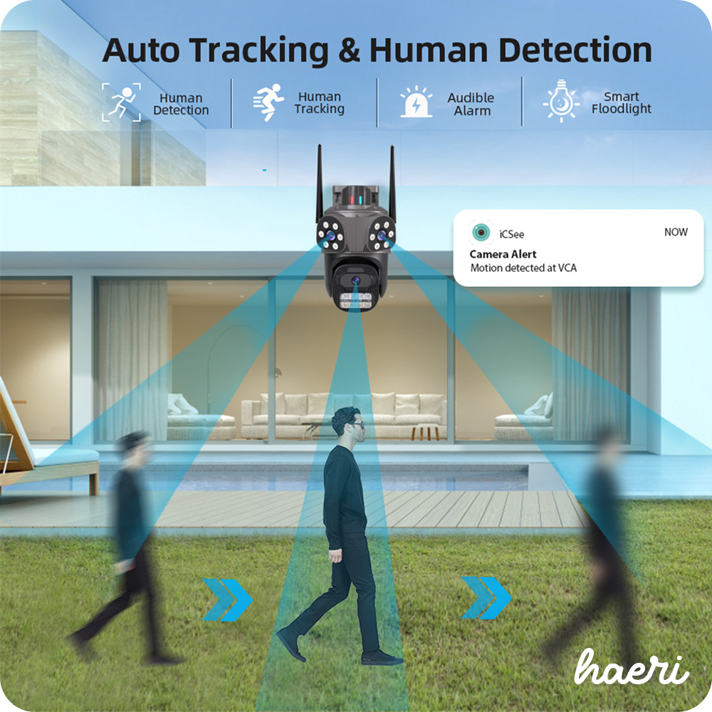 Wi-Fi სათვალთვალო სამმაგი კამერა 2+2+4MP