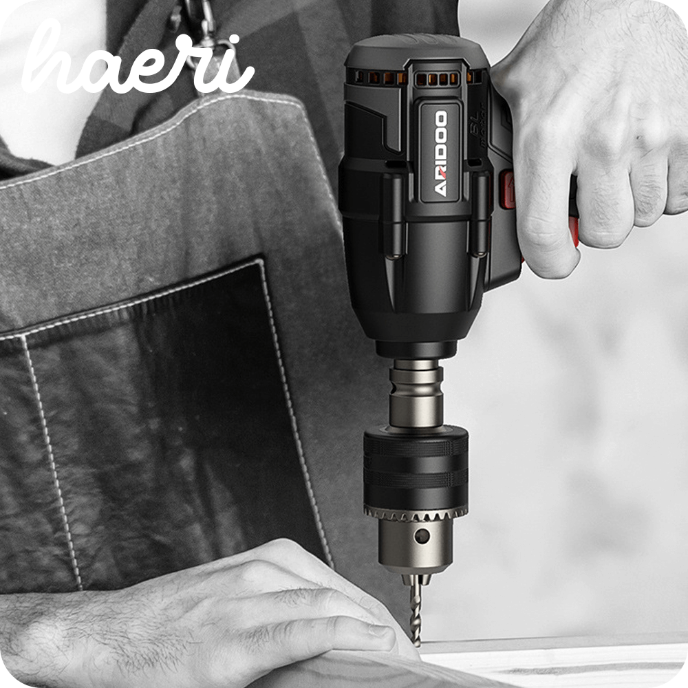 ARIDOO 21V cordless drill in use, showcasing powerful features and ergonomic design for versatile tasks.