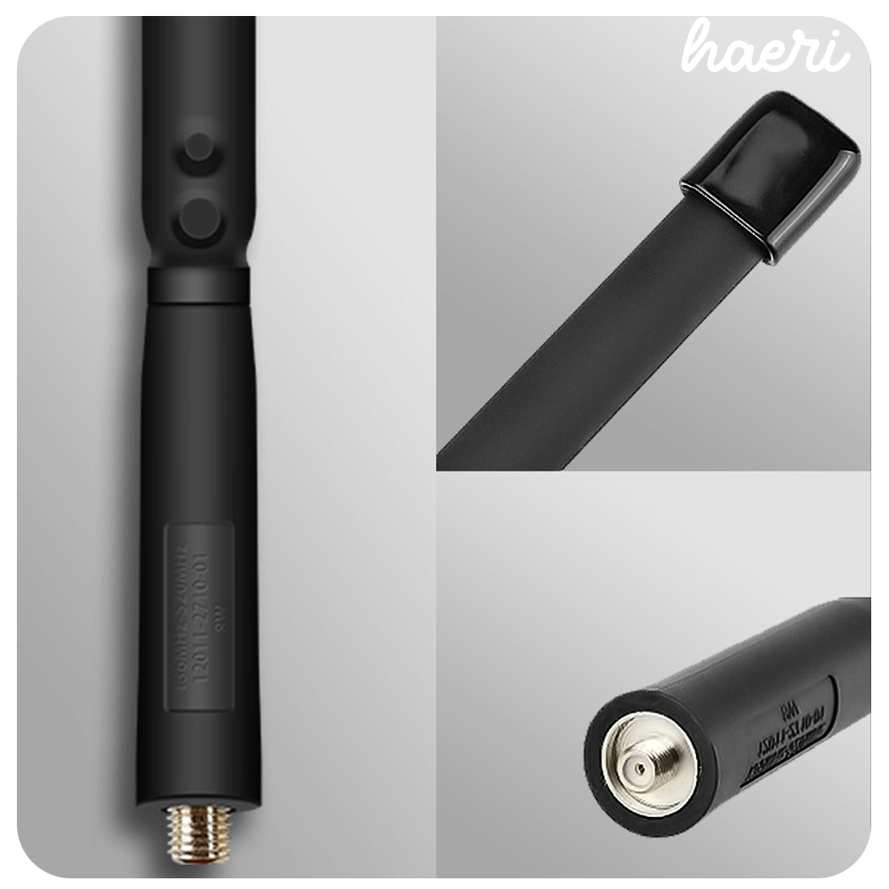 Baofeng 888s UV-5R enhanced antenna, 47cm, compatible with multiple Baofeng models, top design view.