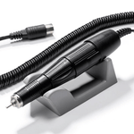 Professional Strong 204 manicure drill, 65W power, 35,000 RPM, dual rotation, for nail care and dental use, shown in close-up with cord and stand.