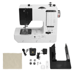 ელექტრო საკერავი მანქანა UKICRA UFR-738A სრული კომპლექტით, პოლუსის საყრდენით და აქსესუარებით