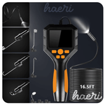 HD endoscope camera with 16.5ft cable and multiple attachment tools for inspection and maintenance.
