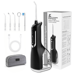 შავი პირის ღრუს ირიგატორი L12, 5 რეჟიმით, 330 მლ წყლის ავზით, და აქსესუარებით