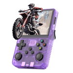 Portable retro game console R36S with 15000 games, 3.5 inch screen, stylish purple design