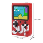 პორტატული რეტრო სათამაშო კონსოლი SUP 400 თამაშით, 3 დიუმიანი LCD ეკრანით, წითელი ფერის.