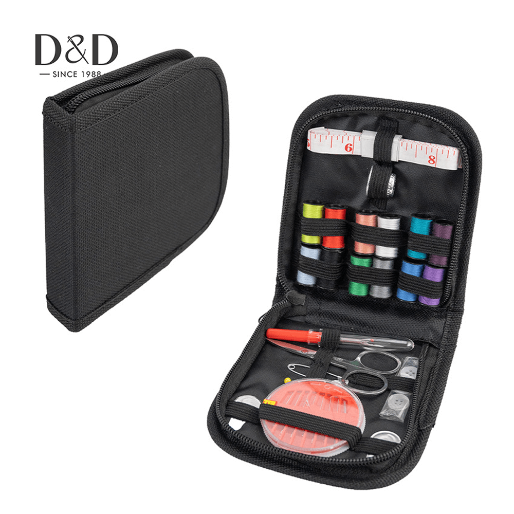 სამკერვალო ნაკრები ორგანიზერში, მოსახერხებელი და საჭირო კომპლექტი, რომელიც შეიცავს კერვის ბლოკნოტებს და ინსტრუმენტებს.