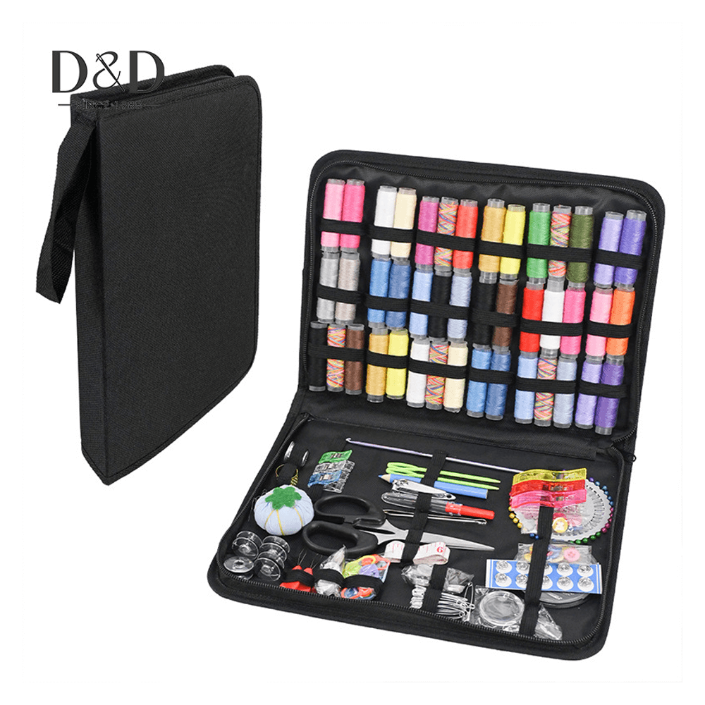 სამკერვალო ნაკრები ორგანიზერში, მრავალფეროვანი თვლებით და ხელსაწყოებით კომპლექტისათვის, მოსახერხებელი და ადვილად გამოსაყენებელი ნაკრები.