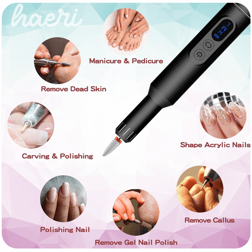 שילבקების მოსაშორებელი უსადენო ბორმანქანა: manicure, pedicure, shaping nails, remove callus, and dead skin.