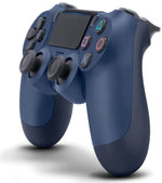 Midnight Blue wireless PS4 controller compatible with Android, iOS, and PC, featuring ergonomic design and Bluetooth connectivity.