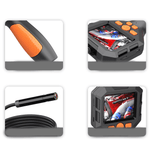 HD 1080p endoscope camera features, including screen, flexible cable, and controls.