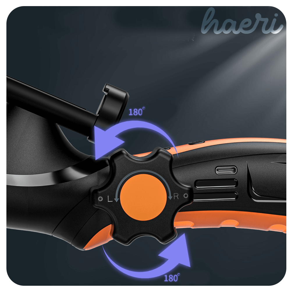 Wi-Fi ენდოსკოპური კამერის 180° გარდატეხის ნედლი დიალოგის დეტალი, წითელი სარქველით, მუქი ფონზე.