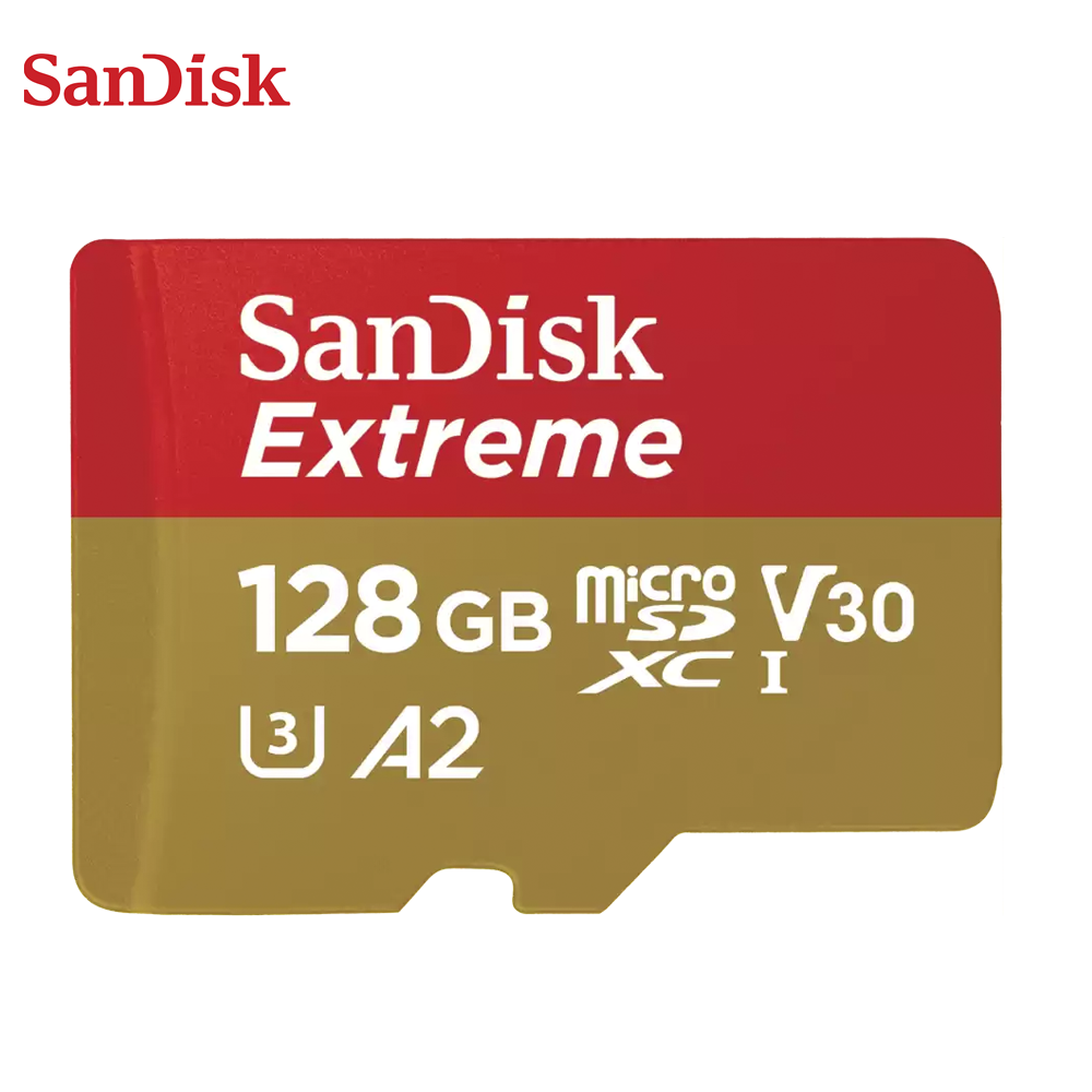 მეხსიერების ბარათი SanDisk 128GB Extreme MicroSD/XC UHS-I Card V30 Class 10
