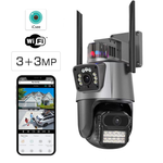 Wi-Fi სათვალთვალო ორმაგი კამერა 3MP+3MP