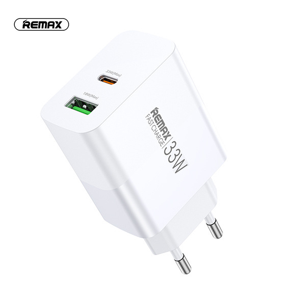 დამტენი ადაპტერი REMAX RP-U122 (USB + Type C) 33W