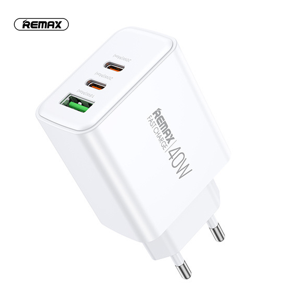 დამტენი ადაპტერი REMAX RP-U123 (USB + 2 Type C) 40W