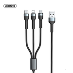 დამტენის კაბელი 3-1ში REMAX RC-124th (USB to Type-C + Lightning + Micro-USB )