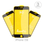 iPhone 7/8 (შავი) - დამცავი ფირი (3 ცალი)