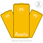 iPhone 13/13 Pro/14 (შავი) - დამცავი ფირი (3 ცალი)