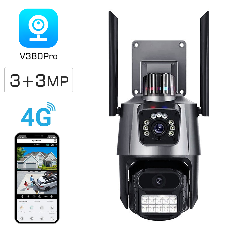 4G სათვალთვალო ორმაგი კამერა 3MP+3MP