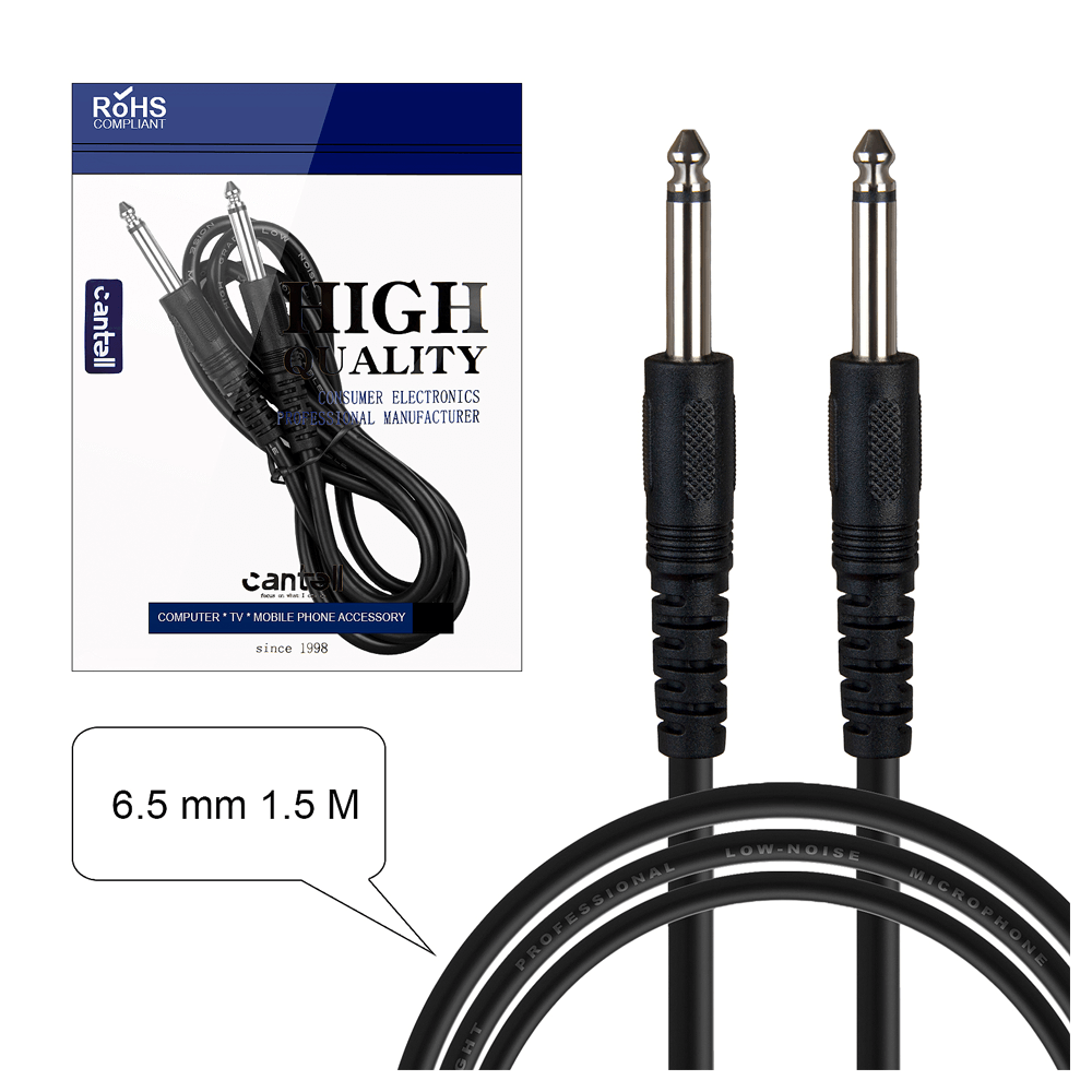 აუდიო მიკროფონის კაბელი Jack 6.3mm (1.5 მ)