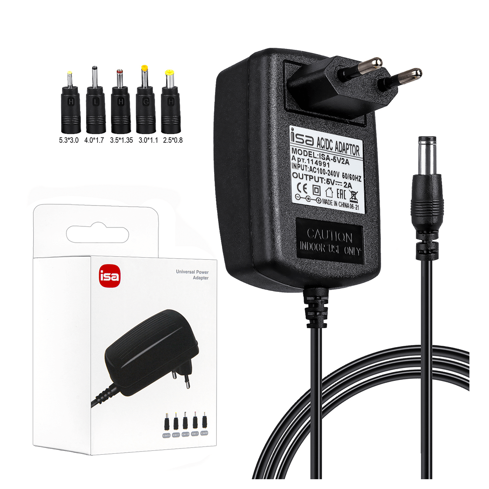 კვების ბლოკი AC/DC 5V 2A (5.5x2.5 მმ)