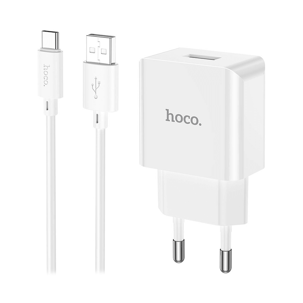 ადაპტერი და კაბელი (USB to Type-C) 2.1A Hoco C106A