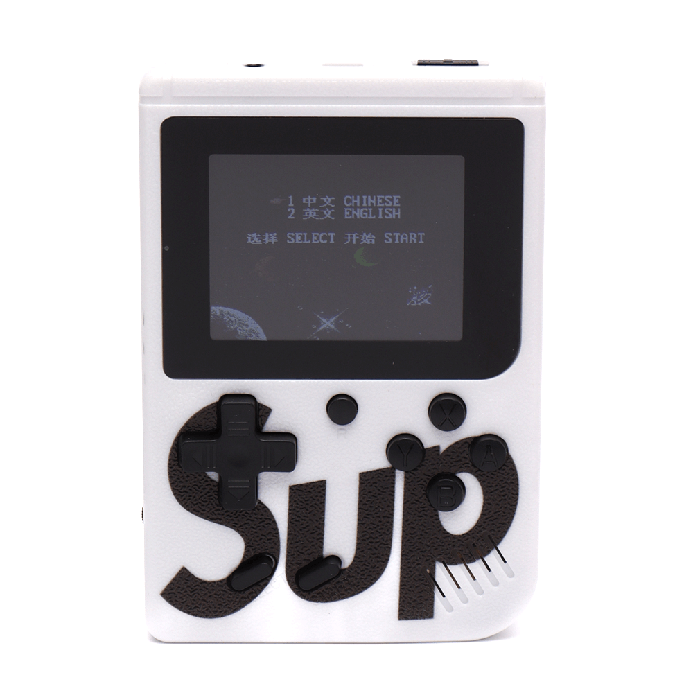 პორტატული რეტრო სათამაშო კონსოლი SUP, 3 დიუმიანი LCD ეკრანი, 400 თამაშით, თეთრი ფერის
