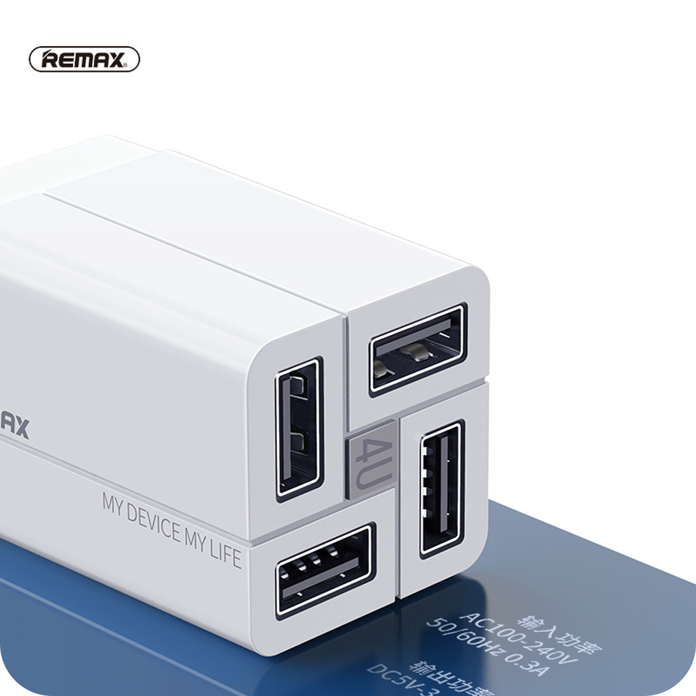 დამტენი ადაპტერი REMAX RP-U43 (4 USB)